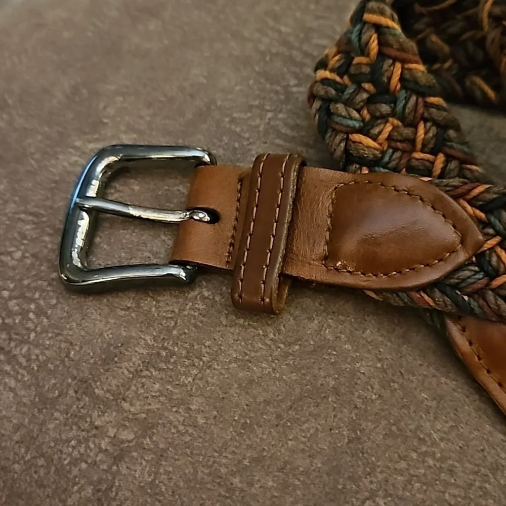 VTG Woven Faux Leather Boho Unisex Braided Belt Medium/Large